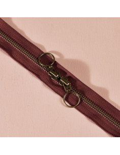 Doppelter Messingreißverschluss Rust 60 cm - Atelier Brunette