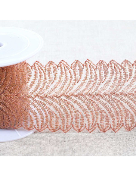 Metallstickerei auf Tüll - Roségold