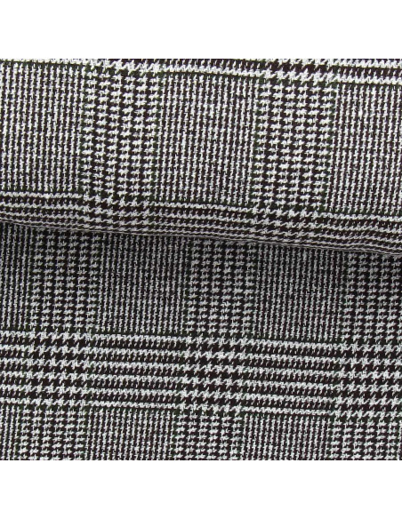 Fantasie-Wollstoff für Mantel - Hahnentritt in Braun und Khaki
