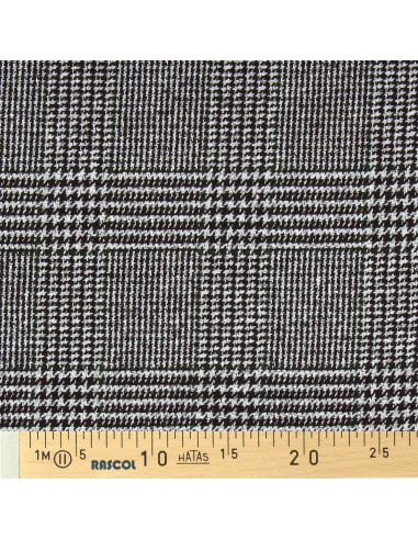 Fantasie-Wollstoff für Mantel - Hahnentritt in Braun und Khaki
