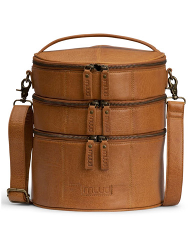 Ledertasche für Strickzubehör Muud Bturn - Whisky