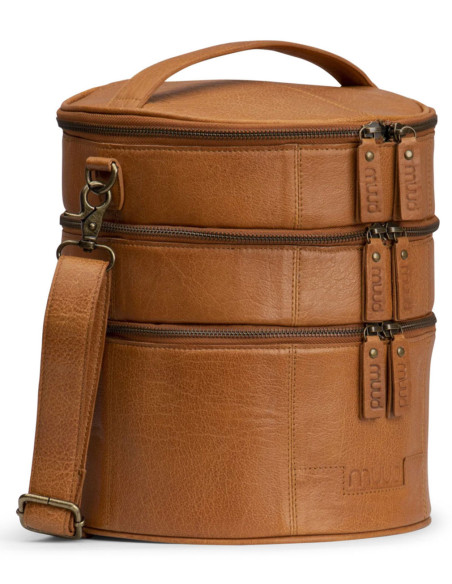 Ledertasche für Strickzubehör Muud Bturn - Whisky