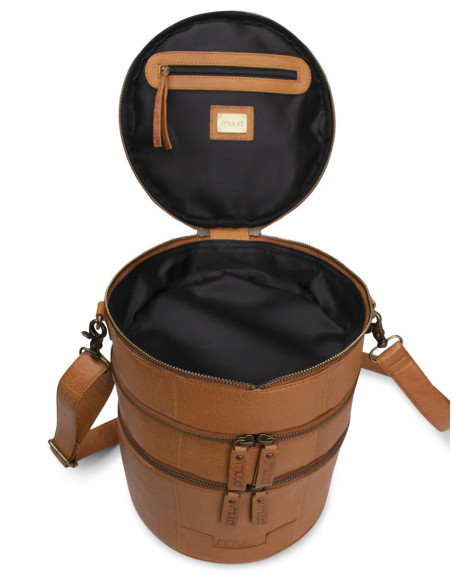 Ledertasche für Strickzubehör Muud Bturn - Whisky