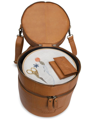Ledertasche für Strickzubehör Muud Bturn - Whisky
