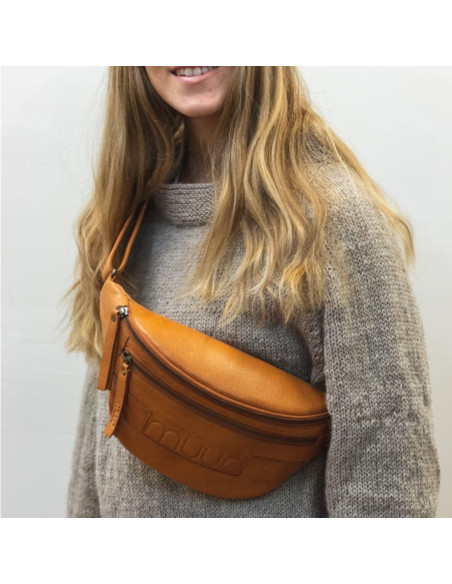 Muud Vegas Gürteltasche aus Leder - Whisky
