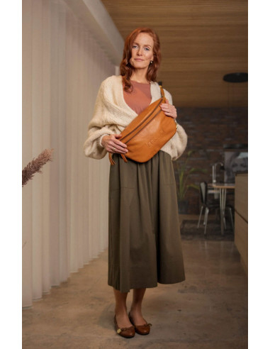 Muud Vegas XL Gürteltasche aus Leder - Whisky