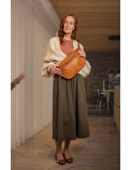 Muud Vegas XL Gürteltasche aus Leder - Whisky