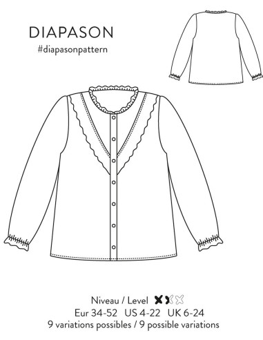 Blusenschnittmuster Diapason - Atelier Scämmit