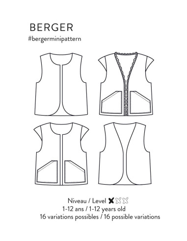 Berger Mini Weste oder Jacke Schnittmuster - Atelier Scämmit