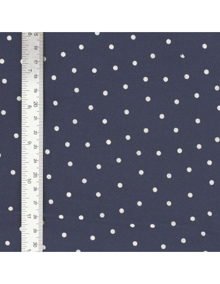 Baumwoll-Popeline-Stoff mit Punkten - Indigo
