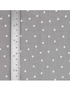 Baumwoll-Popeline-Stoff mit Punkten - Grau 2