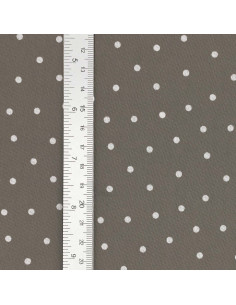 Baumwoll-Popeline-Stoff mit Punkten - Taupe 2