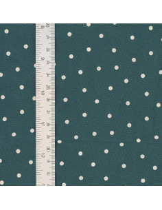 Baumwoll-Popeline-Stoff mit Punkten - Entenblau 2