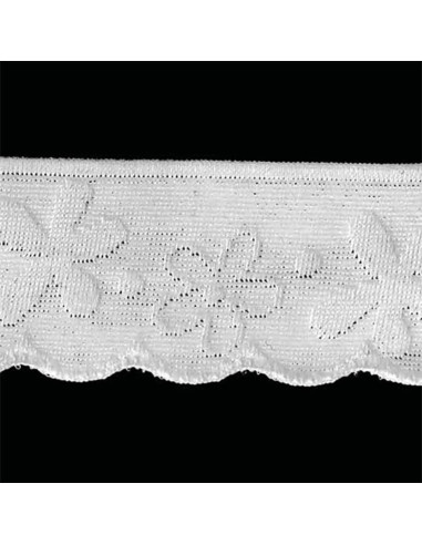 Elastische Unterwäsche im Stil von Spitzen mit stilisierten Blumen in Weiß