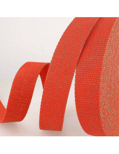 Lurex-Taschengurt - Rot und Gold