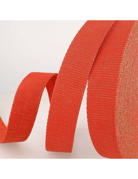 Lurex-Taschengurt - Rot und Gold