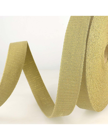 Lurex-Taschengurt - Leinen und Gold