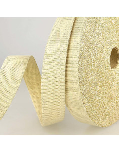 Lurex-Taschengurt - Ecru und Gold