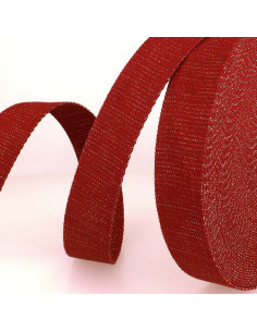 Lurex-Taschengurt - Bordeaux und Gold