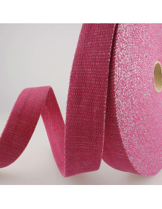 Lurex-Taschengurt - Fuchsia und Silber