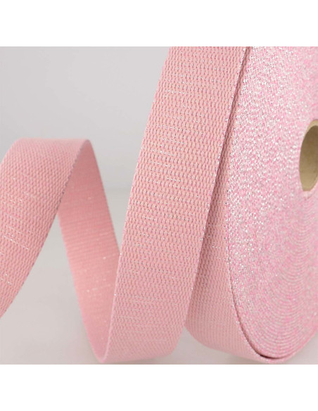 Lurex-Taschengurt - Rosa und Silber