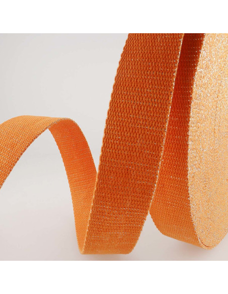 Lurex-Taschengurt - Orange und Silber