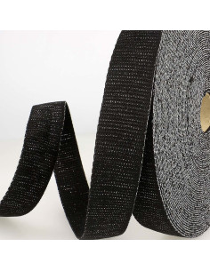 Lurex-Taschengurt - Schwarz und Silber
