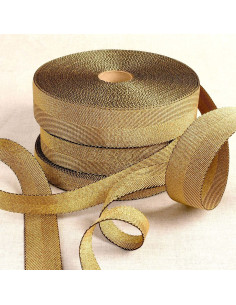 Metallische Taschengurt - Gold mit schwarzem Rand
