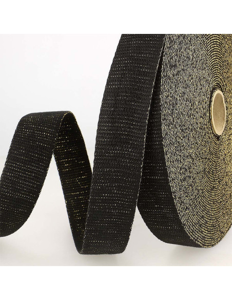 Lurex-Taschengurt - Schwarz und Gold