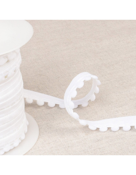 Elastische Pompons - Weiß