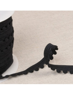 Elastische Pompons - Schwarz