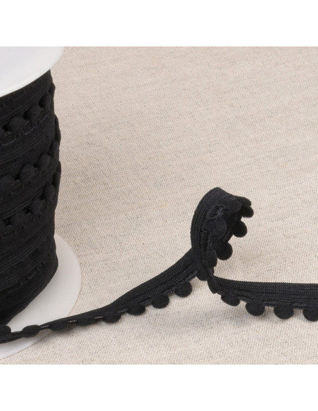 Elastische Pompons - Schwarz