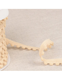 Elastische Pompons - Beige