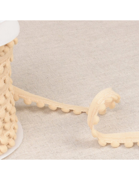 Elastische Pompons - Beige