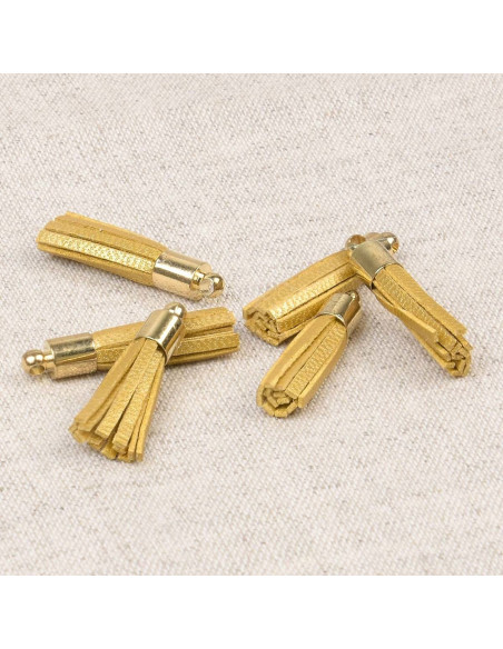 Set mit 6 Mini-Pompons - Gold