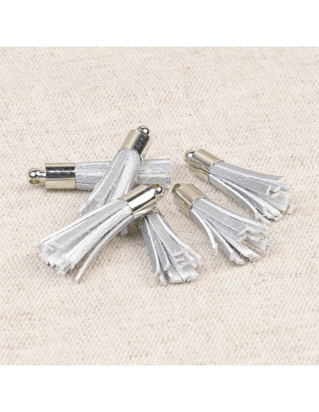 Set mit 6 Mini-Pompons - Silber
