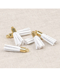 Set mit 6 Mini-Pompons - Weiß