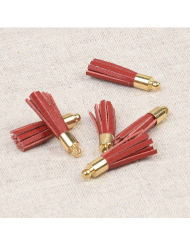 Set mit 6 Mini-Pompons - Rot