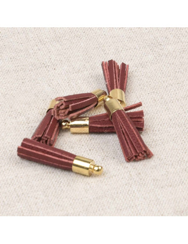 Set mit 6 Mini-Pompons - Bordeaux