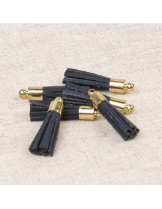 Set mit 6 Mini-Pompons - Marineblau