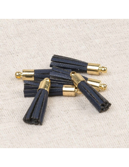 Set mit 6 Mini-Pompons - Marineblau