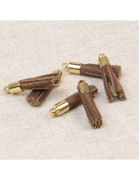Set mit 6 Mini-Pompons - Braun