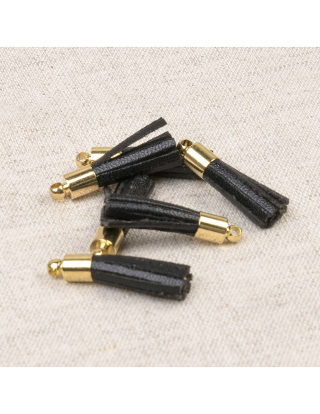 Set mit 6 Mini-Pompons - Schwarz