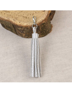 Pompon mit Verschluss - Silber