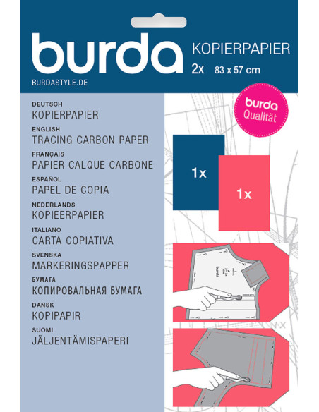 Burda Kohlepauspapier - Rot und Blau