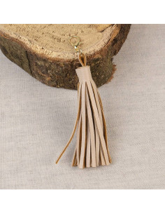 Pompon mit Verschluss - Beige
