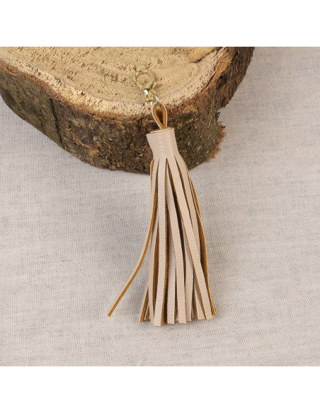 Pompon mit Verschluss - Beige
