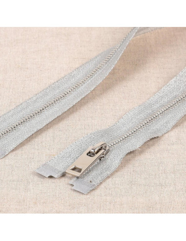 Trennbarer Metallreißverschluss Lurex - Silber
