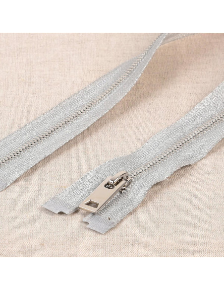 Trennbarer Metallreißverschluss Lurex - Silber