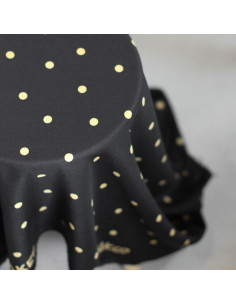 Viskose-Crêpe-Stoff Jolly Dots - Schwarz